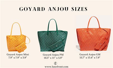 goyard tote bag measurements|Goyard tote bag size comparison.